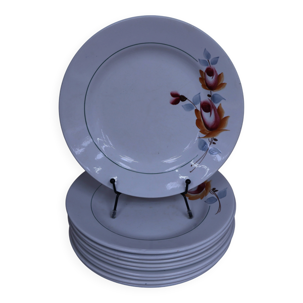 Lot de 10 assiettes plates St Amand 7017