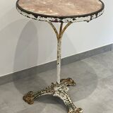 Table terrace guinguette edge of loire, iron, cast iron and marble