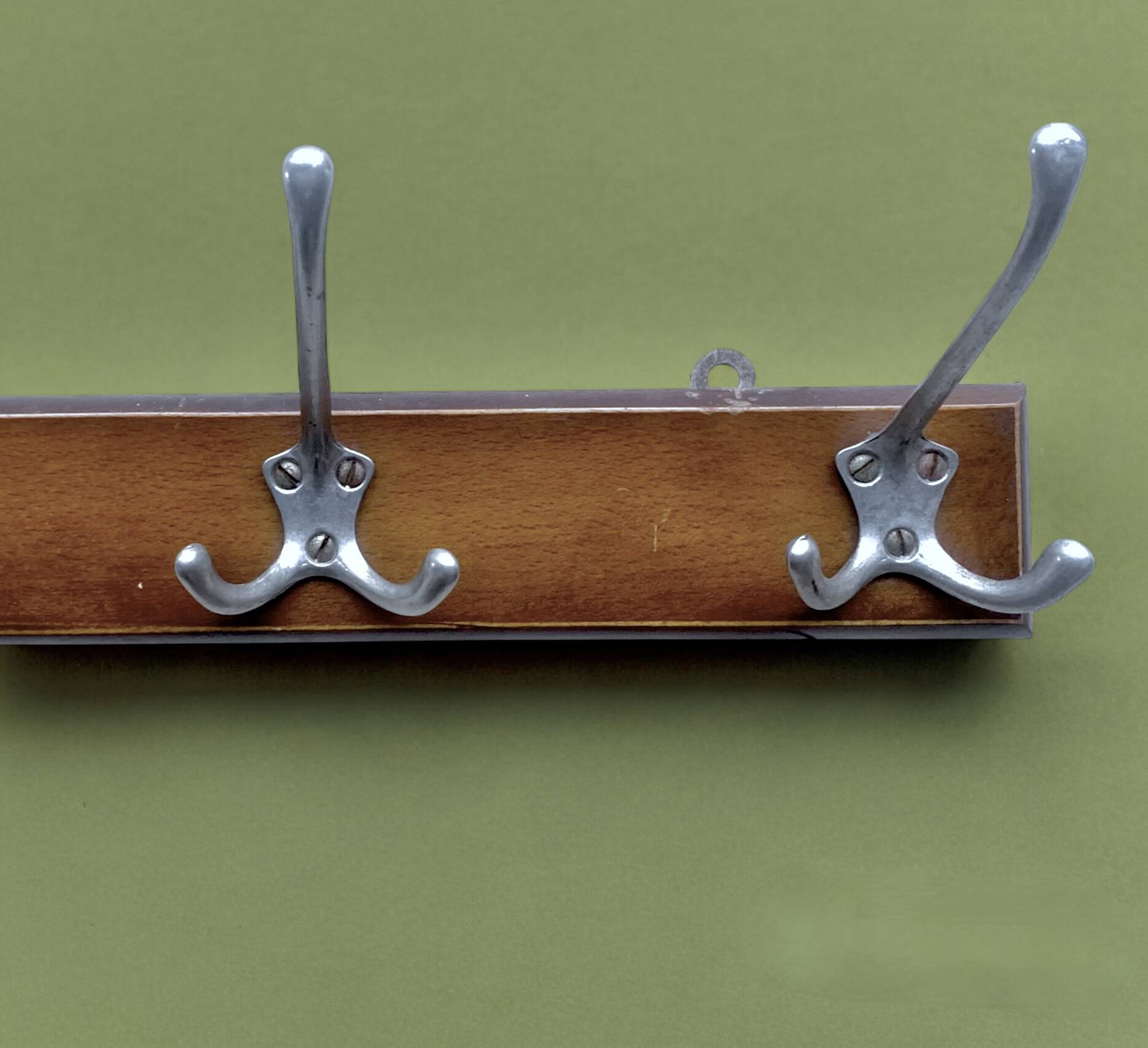 Vintage wooden wall coat rack - 5 hooks