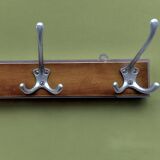 Vintage wooden wall coat rack - 5 hooks