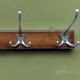 Vintage wooden wall coat rack - 5 hooks