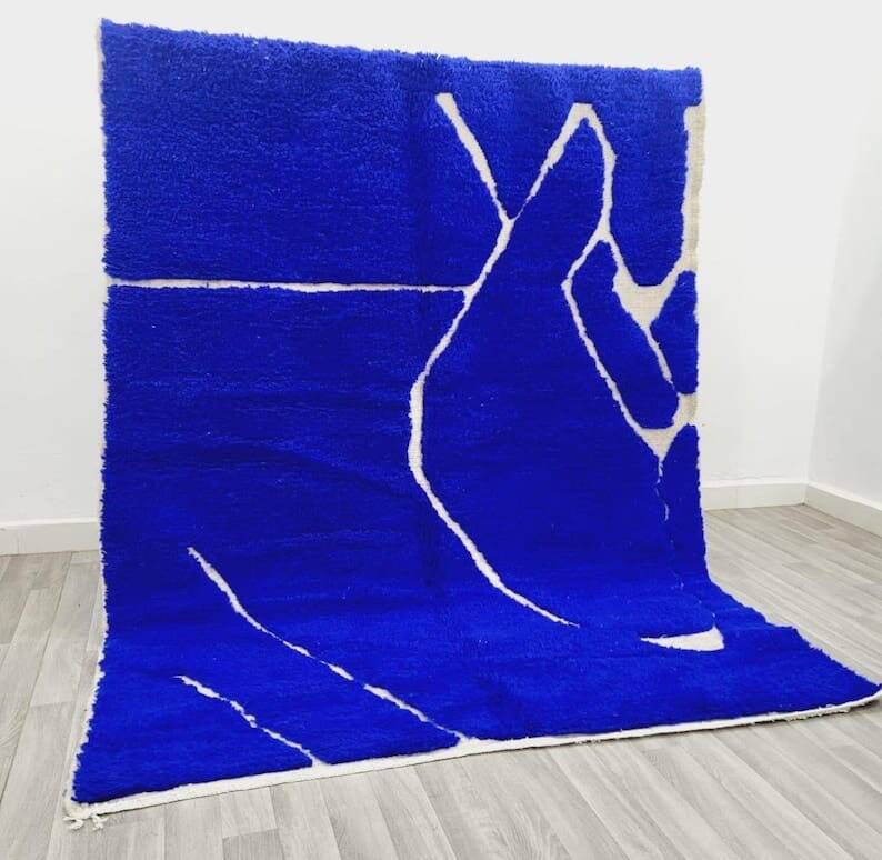 Handwoven Berber rug, traditionally handmade, 1.4/2.6 m.