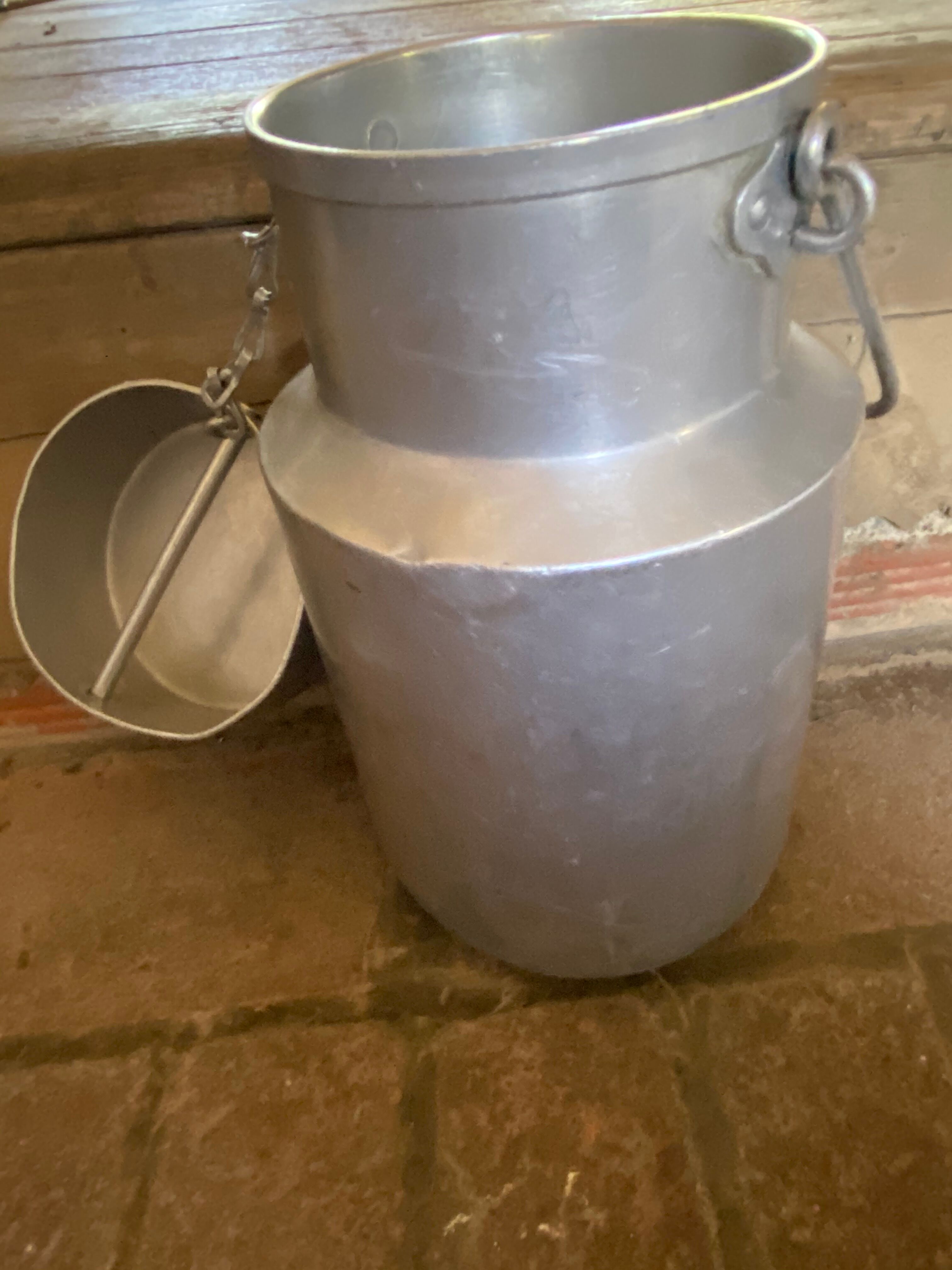 Lot de 6 bidons de lait en aluminium
