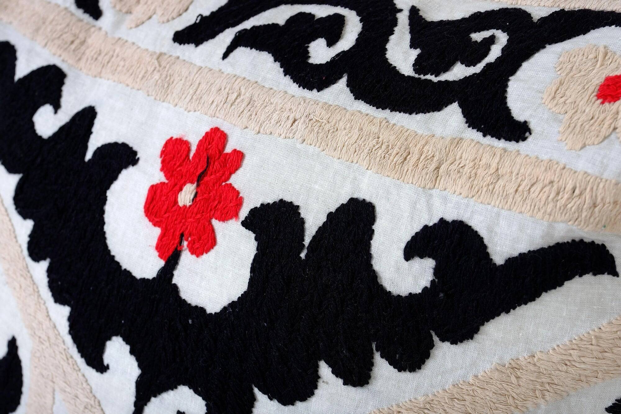 Set of 2 vintage embroidered cushion covers 53x56 cm