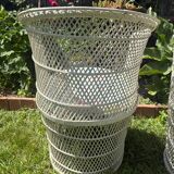 Set of 2 Vintage White Rattan Armchairs – 1970s