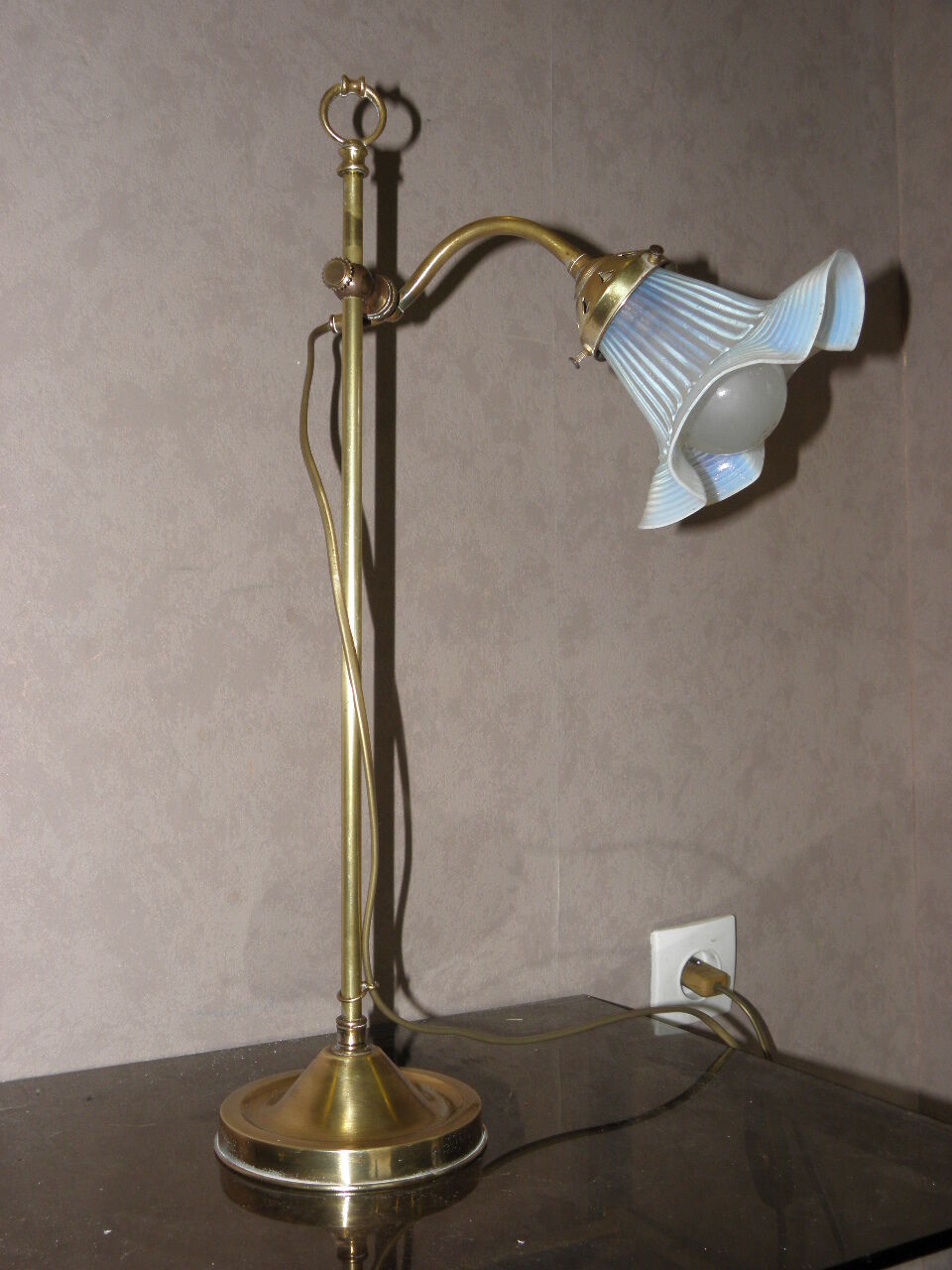 Art deco brass table lamp
