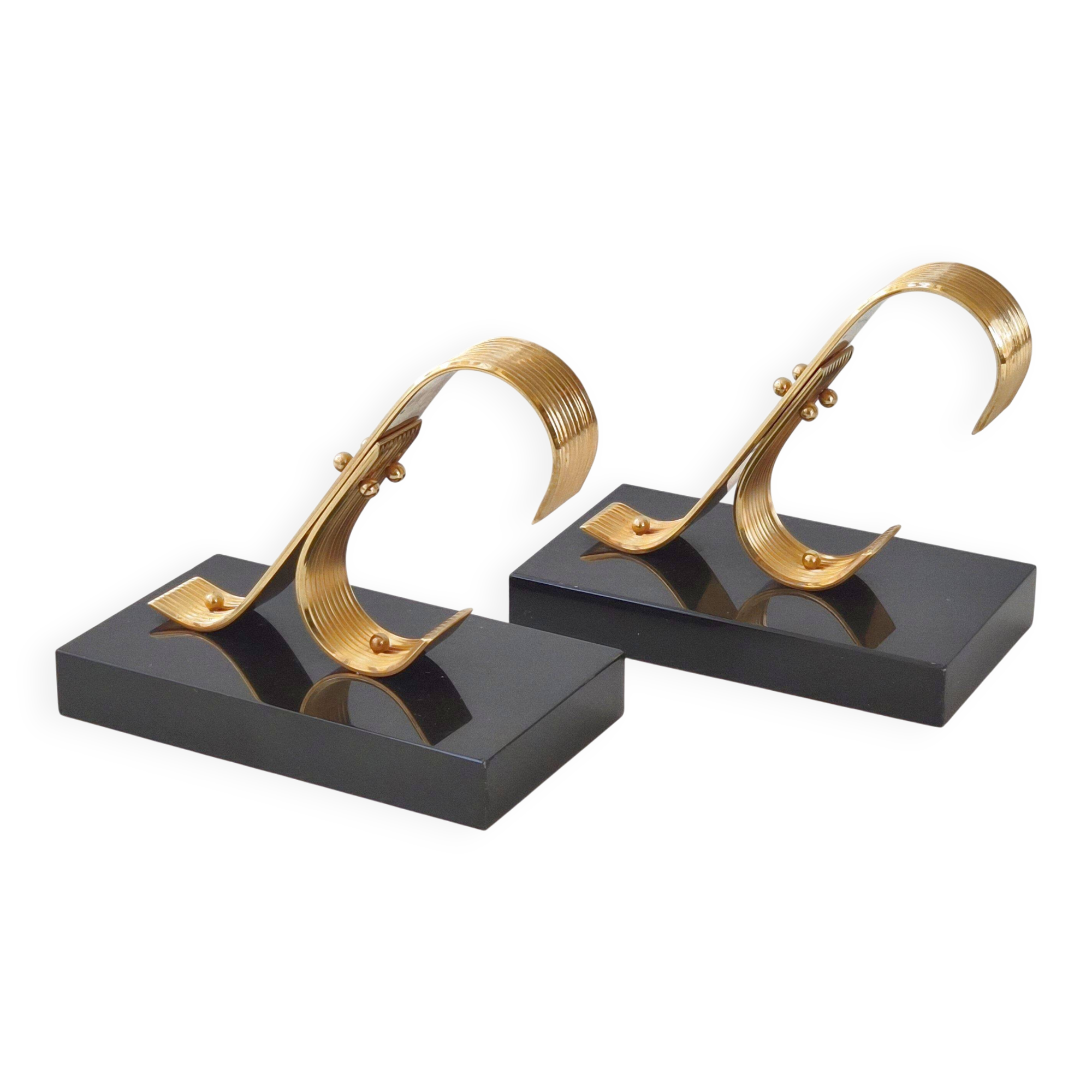 Pair of Vintage 1960s Gold Starry Bookends