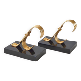 Pair of Vintage 1960s Gold Starry Bookends