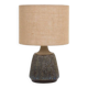 Rare handmade Søholm ceramic table lamp with jute lampshade / Mid-century Danish modern design / 1960s/1970s