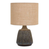 Rare handmade Søholm ceramic table lamp with jute lampshade / Mid-century Danish modern design / 1960s/1970s