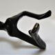 Sculptural candlestick anthropomorphic bronze blackened with woman's figure 70s