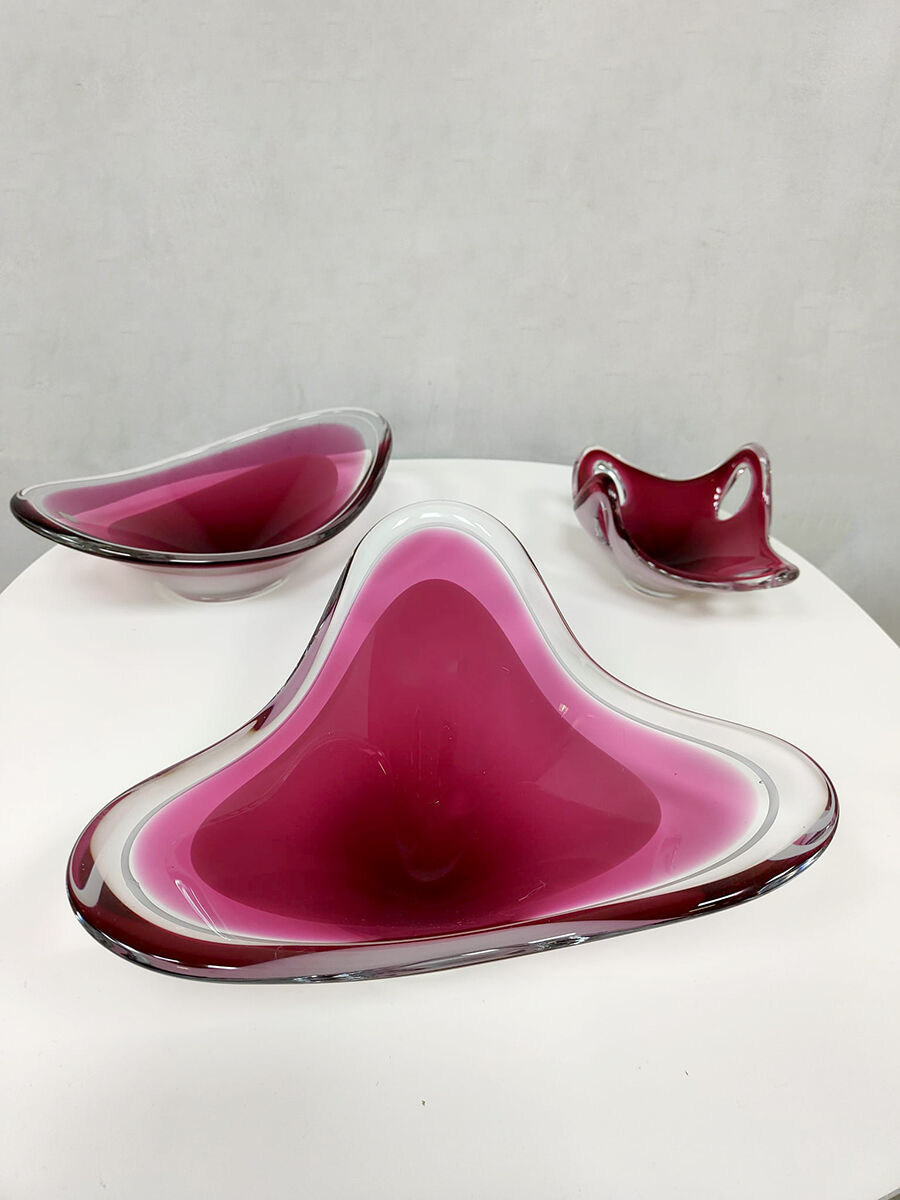 Flygsfors Coquille sculptural glass bowl object Paul Kedelv
