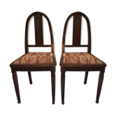 Pair of art deco mahogany chairs