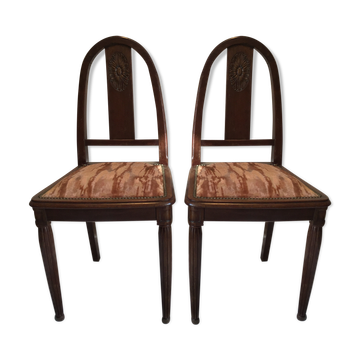 Paire de chaises art deco en acajou