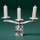 Ice cube candle holder by Peill & Putzler, 3 flames, glass and silver-plated metal, all