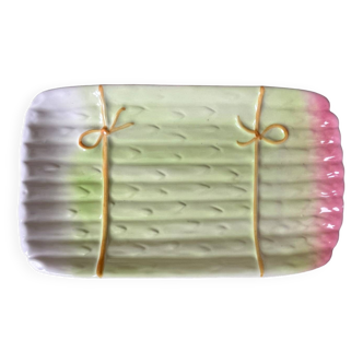 Plat à asperges en faïence