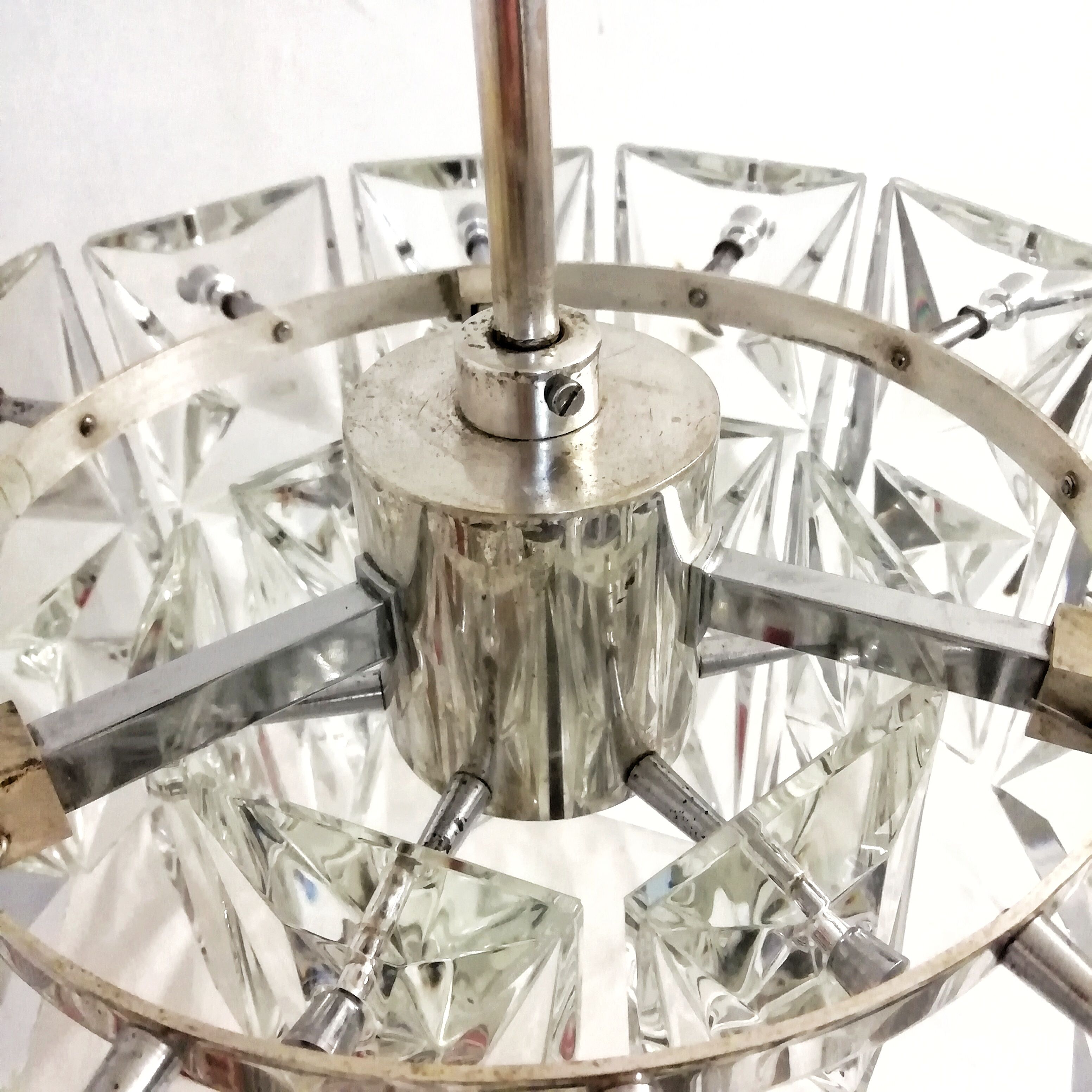 Kinkeldey glass ceiling lamp. 1970s