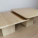 Side tables in travertine 70s