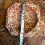 Art Deco ashtray/trinket dish in reddish marble veins