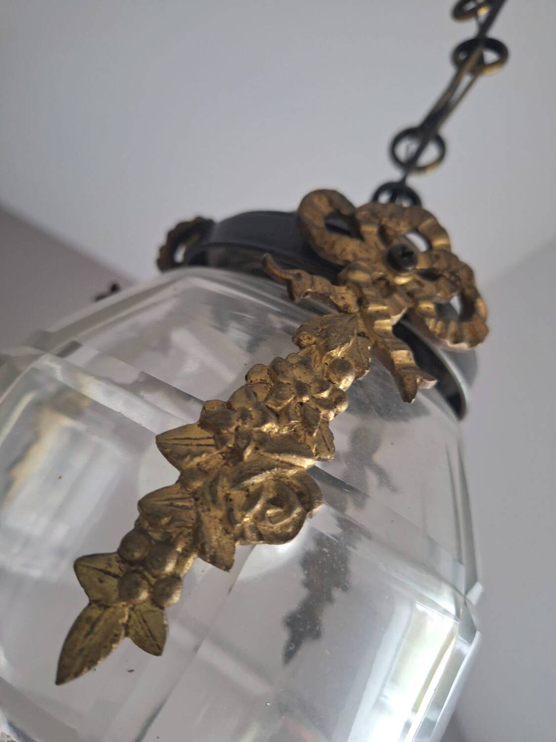 Art Deco Acorn Hanging Light Fixture, Antique Chandelier