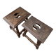 Paire de tabourets anciens en bois massif