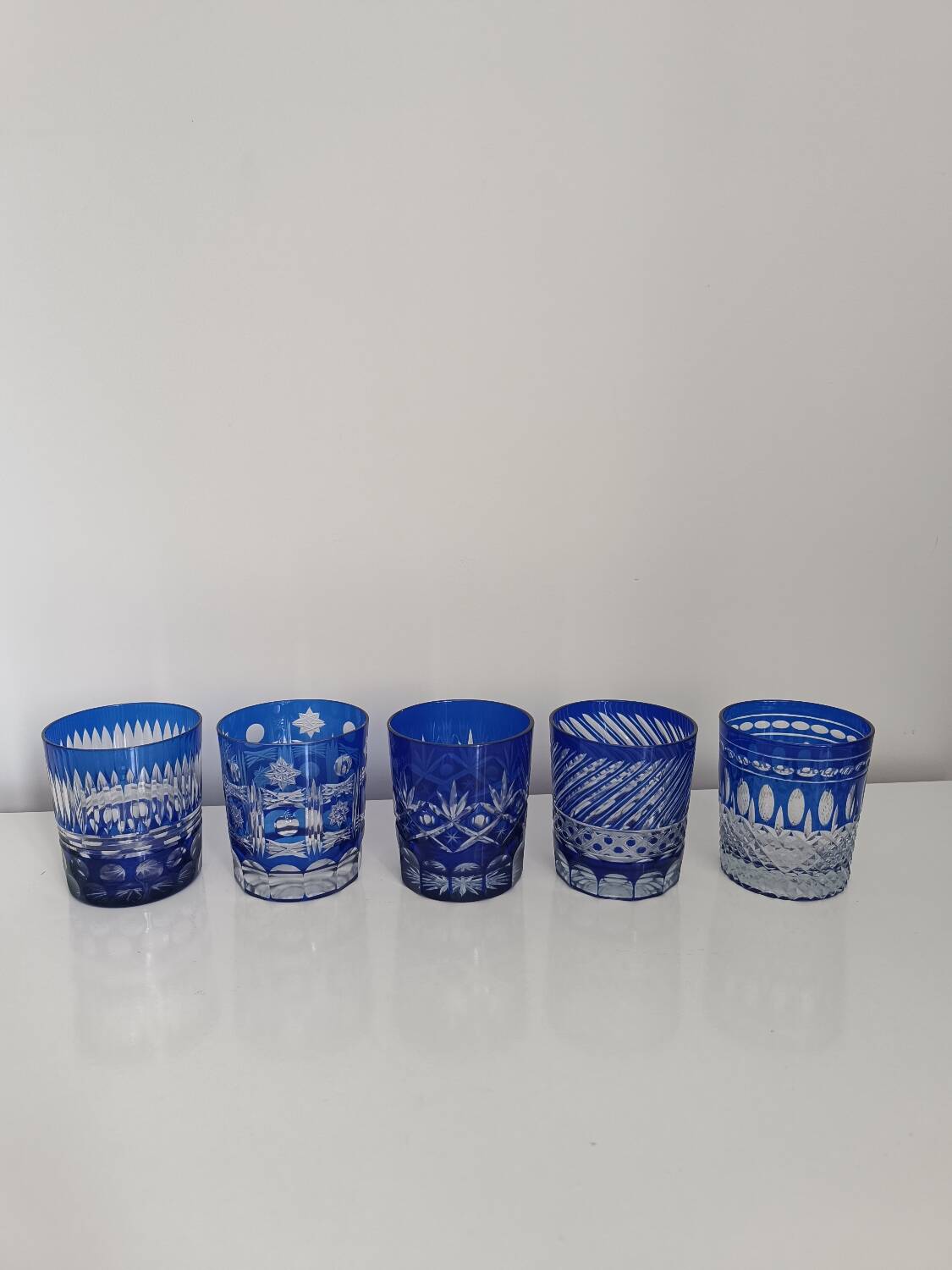 Service à whisky en cristal bleu cobalt