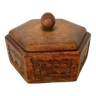 Ancienne boîte en bois motif cœur