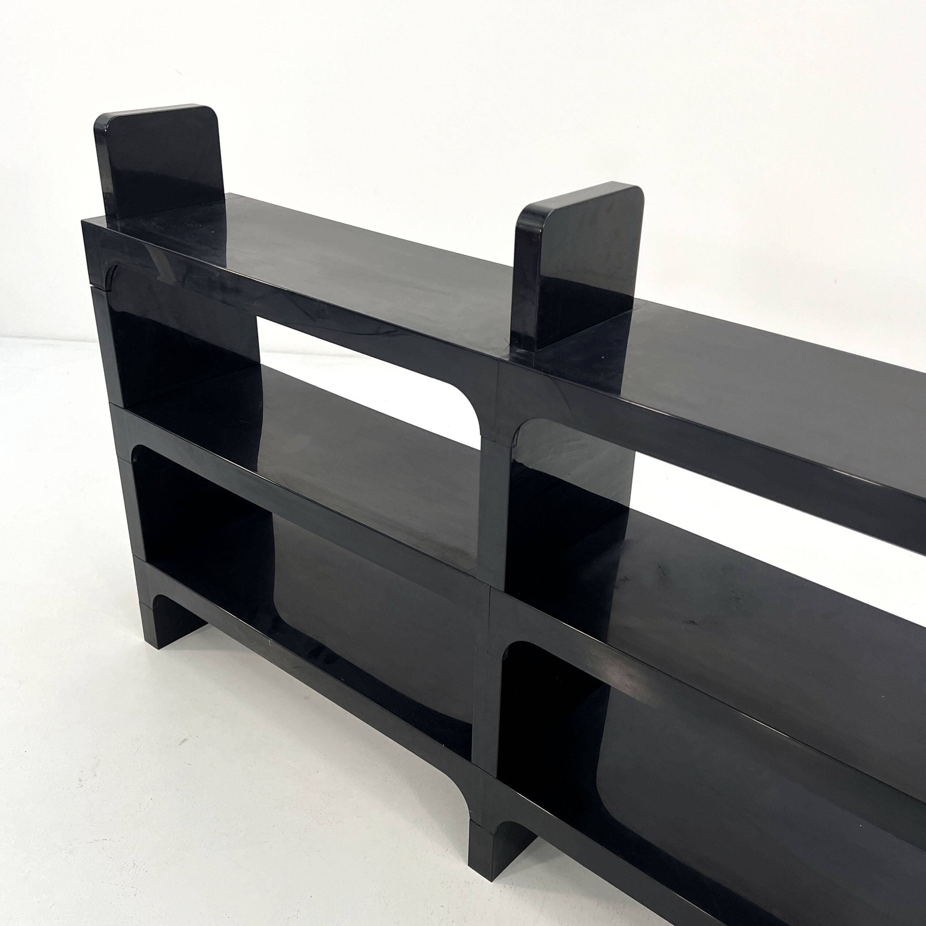 Modular black shelf by Olaf Von Bohr for Kartell, 1970