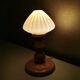 Set de 2 lampes de table vintage en bois 70s