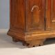 Antique baroque wardrobe in walnut and fabric, Piedmont, Italy, 18th century