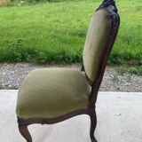 Louis 15 style green velvet chair