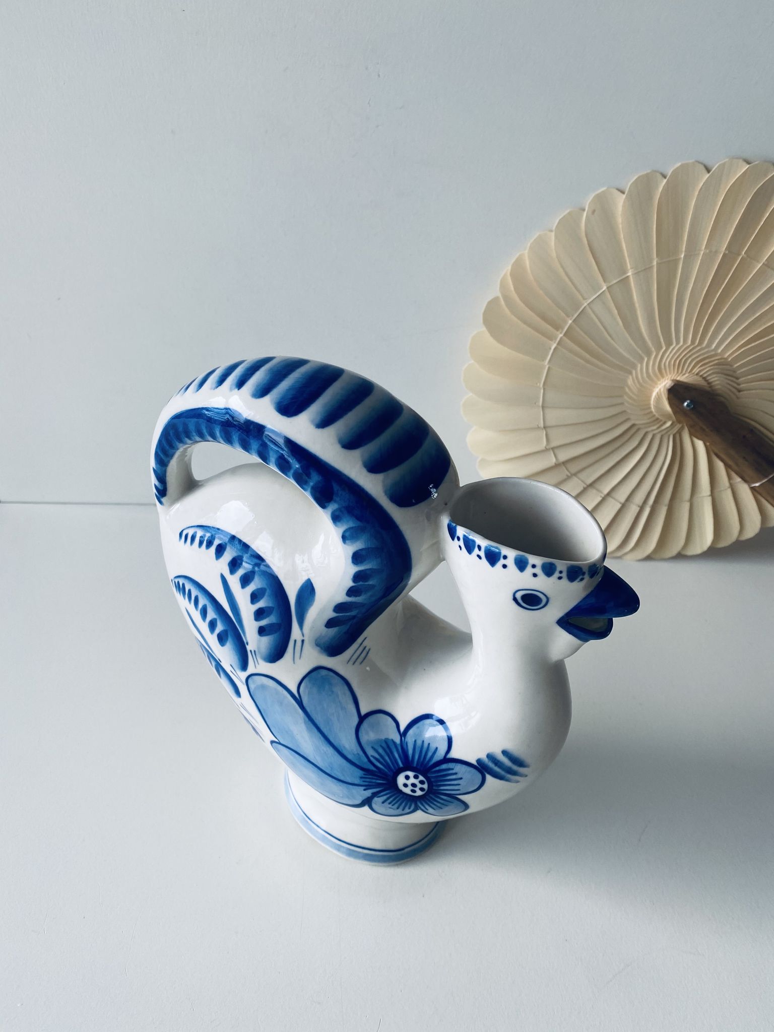 Old ceramic rooster pitcher