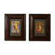 Paire de tableaux anciens – illustrations russes – Pouchkine – cadres ancie