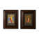 Paire de tableaux anciens – illustrations russes – Pouchkine – cadres ancie