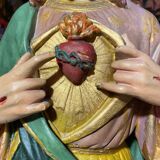 Large polychrome plaster statue of Jesus Christ