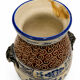 Polychrome ceramic vase in glazed stoneware