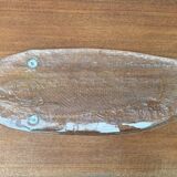Large Vintage Glass Plate in the Shape of a Swedish Fish by Pukeberg Glass