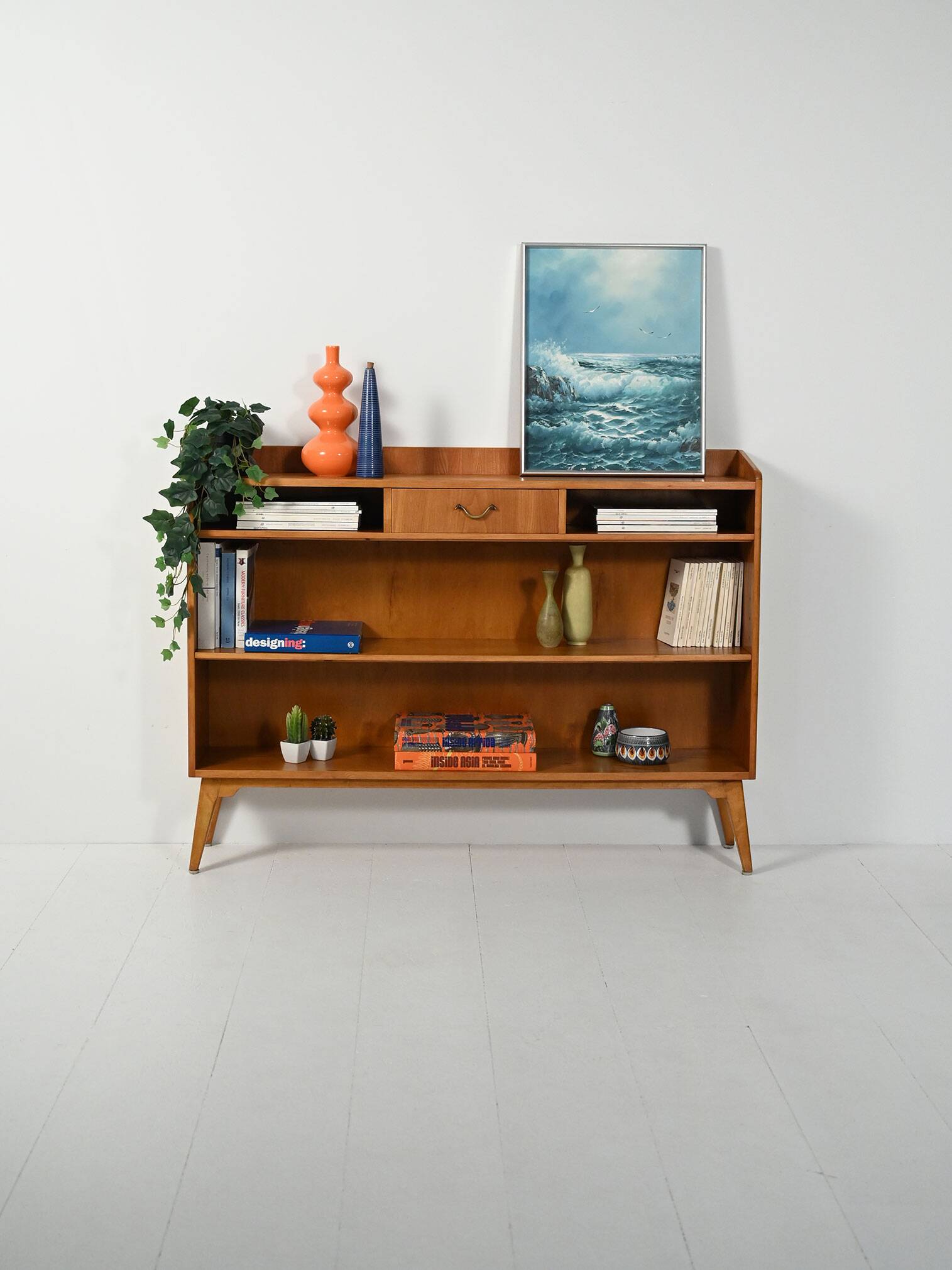 Scandinavian library in elm from the 1950s.