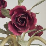 Lustre en métal à décor floral, France