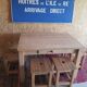 Table et 4 tabourets en bois