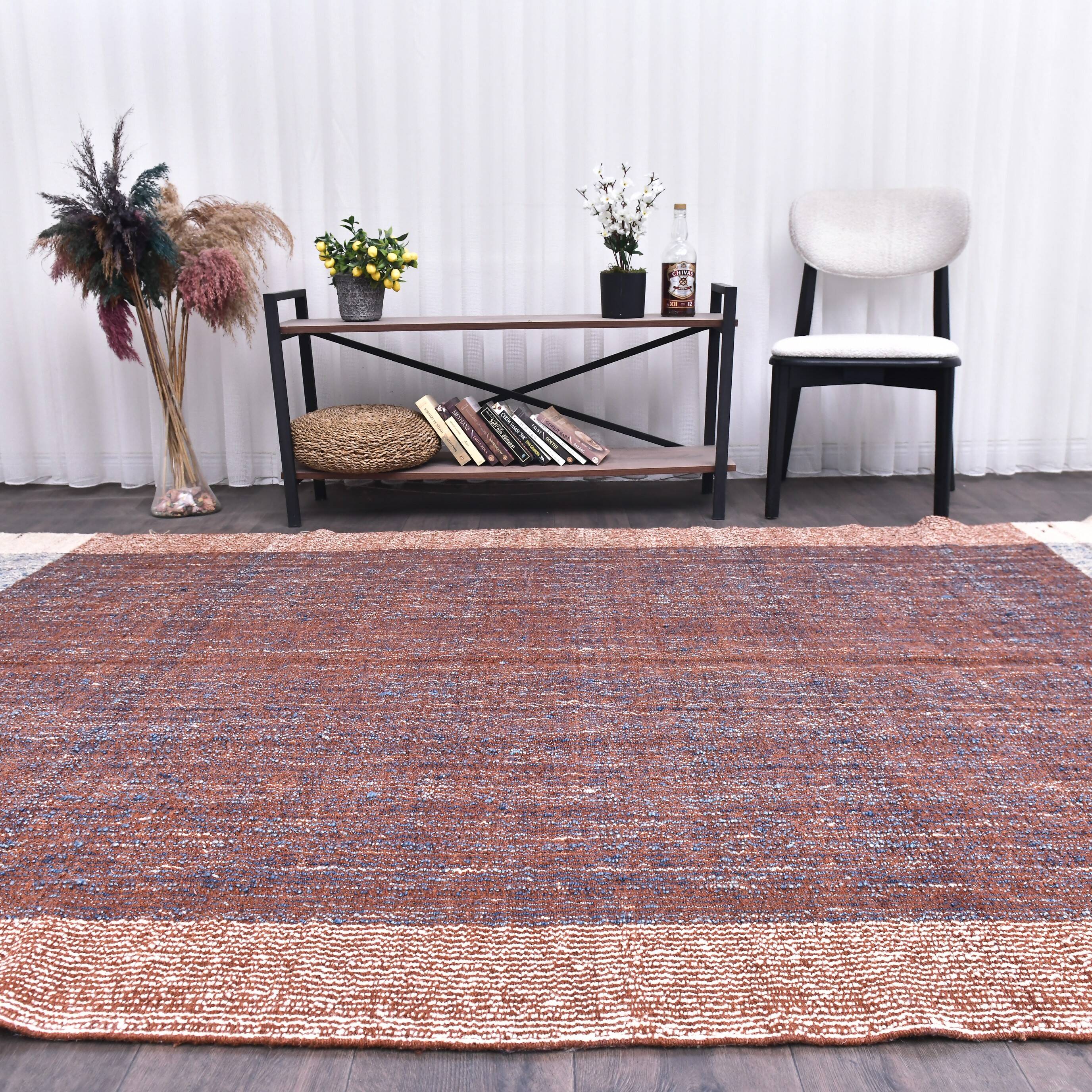 Terracota kilim rug 190x290 cm , Terracota wool Kilim Tapi.