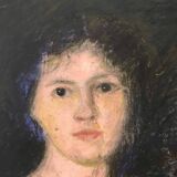 Portrait ancien pastel Jeune femme des années 30