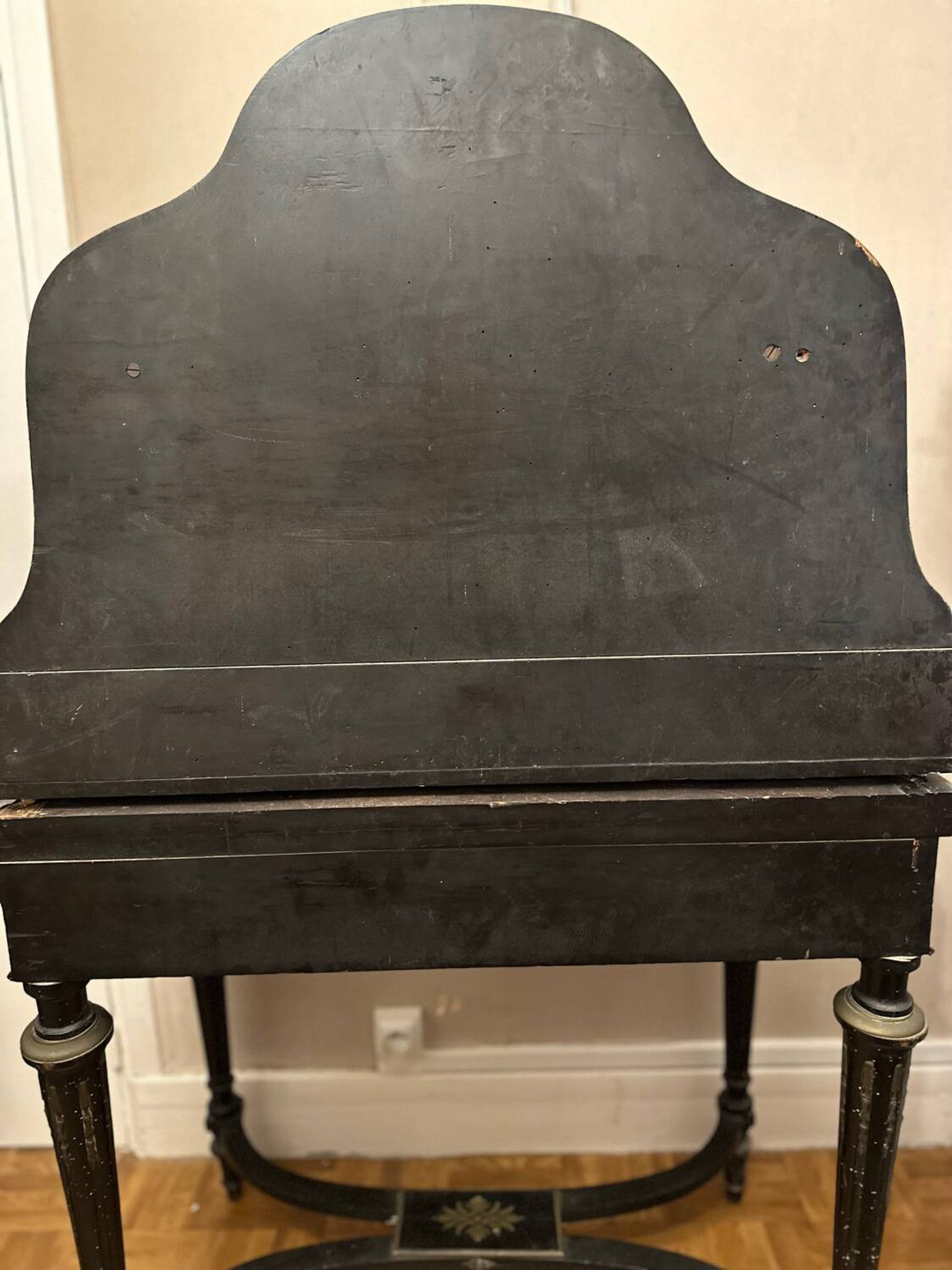 Napoleon III secretary with tiers - Blackened wood, enhanced with brass 19th century