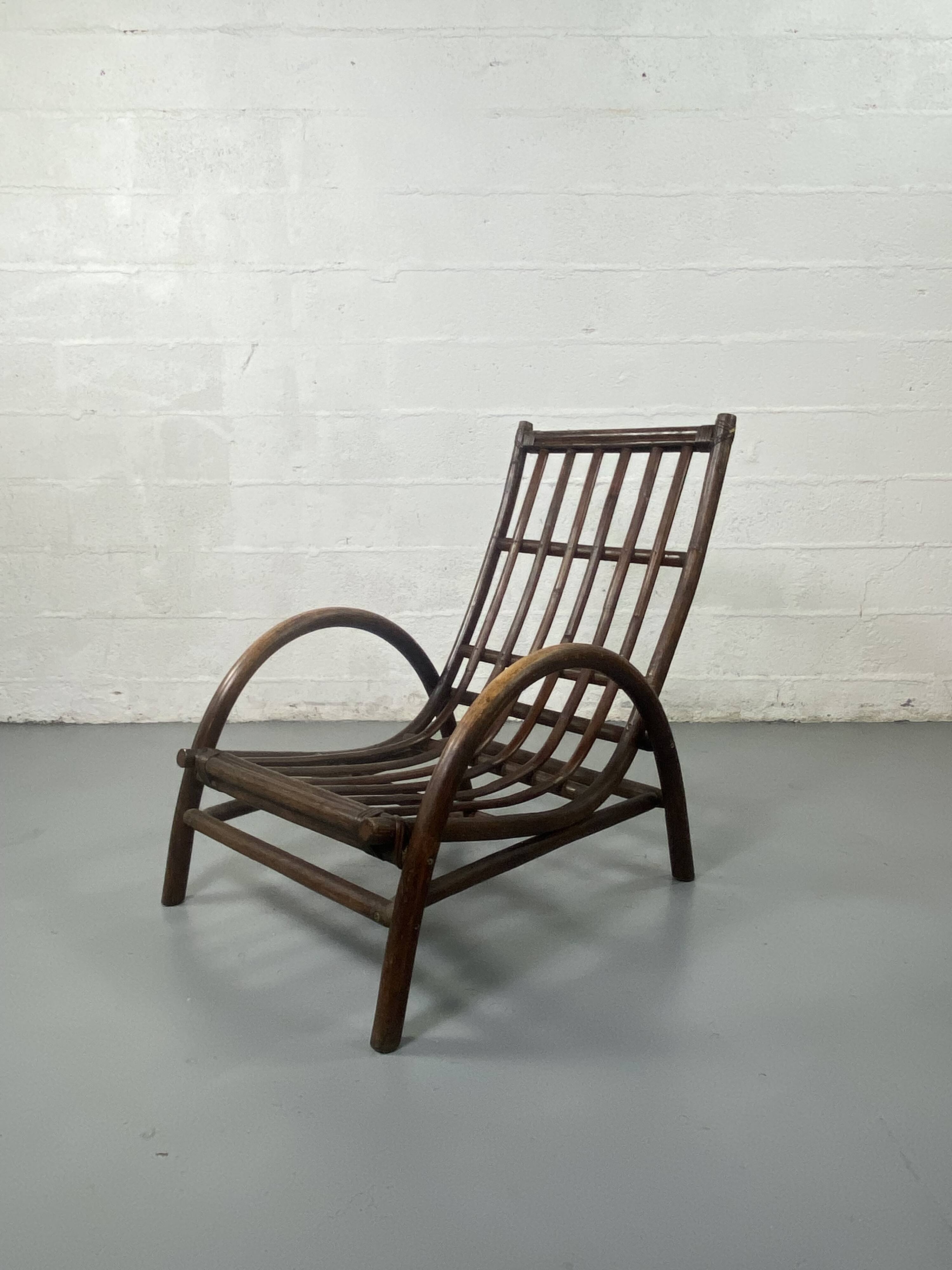 Rattan and bamboo armchair