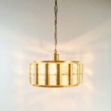 Mid-Century Scandinavian Glass & Brass Chandelier by Carl Fagerlund for Lyfa & Orrefors, 1960s