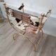 Leather and brass side chair by Simon Disegno Italy 1970s