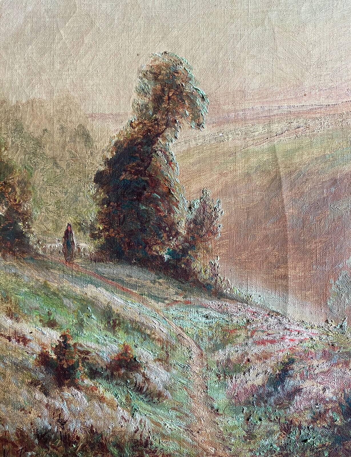 HST painting "Creuse Valley with shepherd" signed LV Pons 19th century