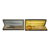 Art de la table : réunion de deux coffrets de couverts en argent fourré