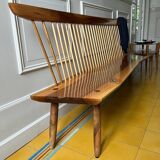 Large bench in solid walnut