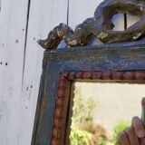 Louis XV style mirror wood and pediment